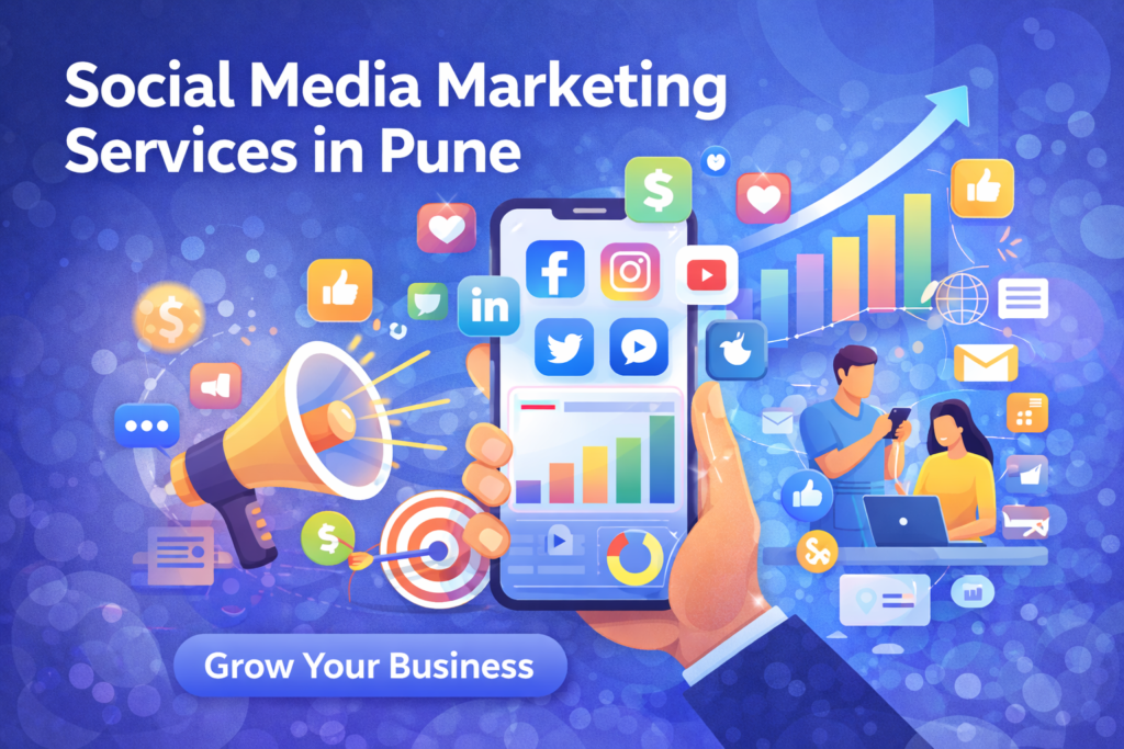 Social media marketing services in Pune helping businesses grow through social media strategy, advertising, and content marketing